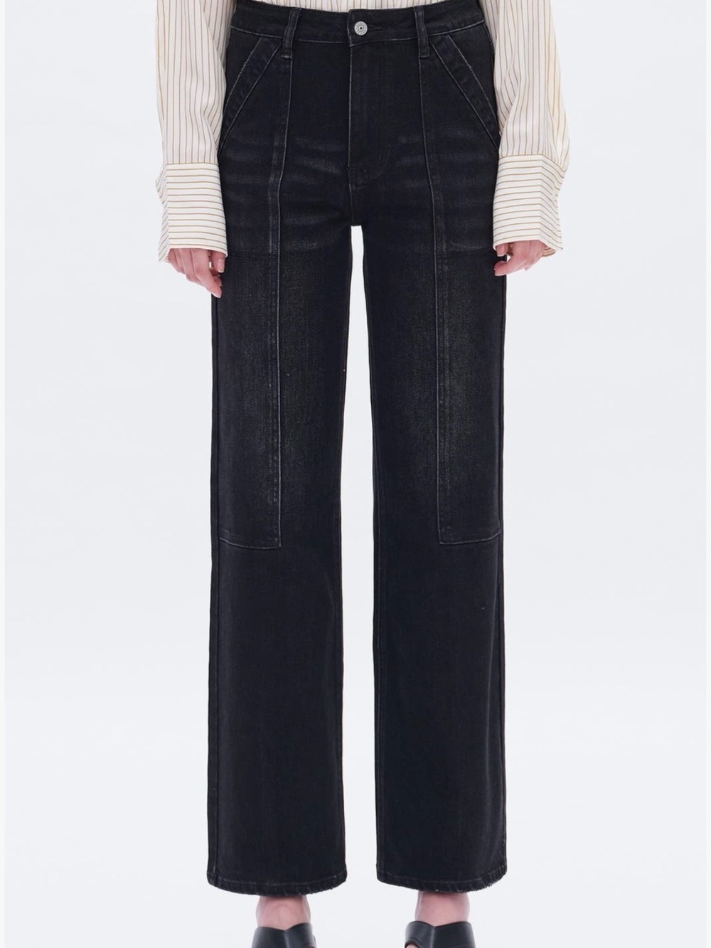 Bayeas Seamed High Waist Wide Leg Jean size 27